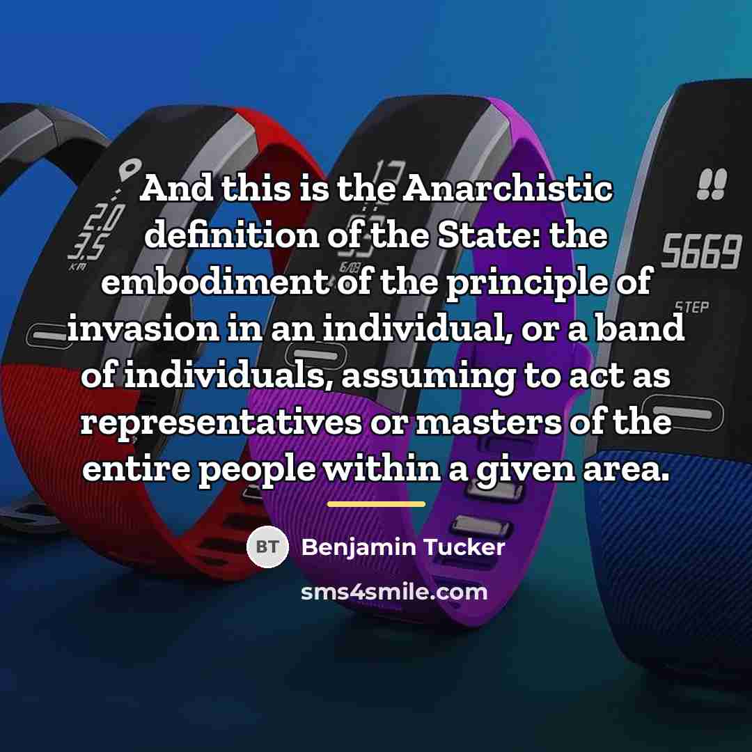 “And this is the Anarchistic definition of the State: the…” quote by Benjamin Tucker