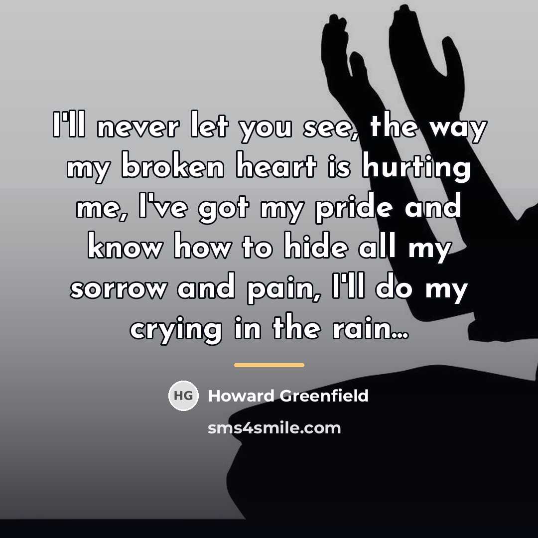 “I'll never let you see, the way my broken heart…” quote by Howard Greenfield