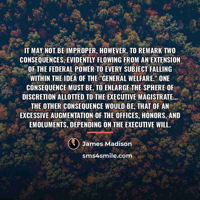 “It may not be improper, however, to remark two consequences,…” quote by James Madison