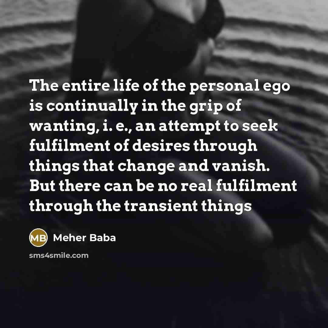 “The entire life of the personal ego is continually in…” quote by Meher Baba