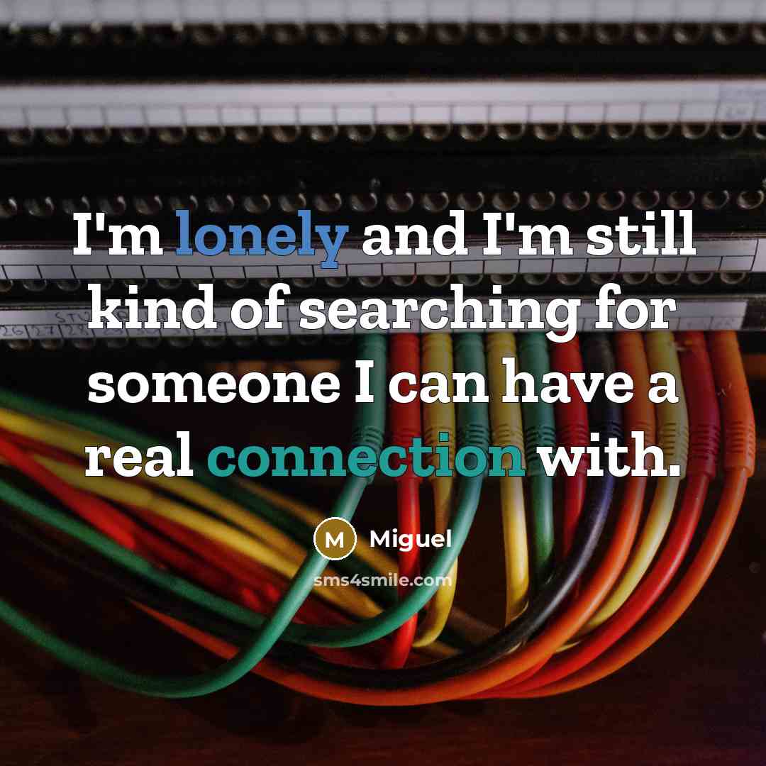 “I'm lonely and I'm still kind of searching for someone…” quote by Miguel