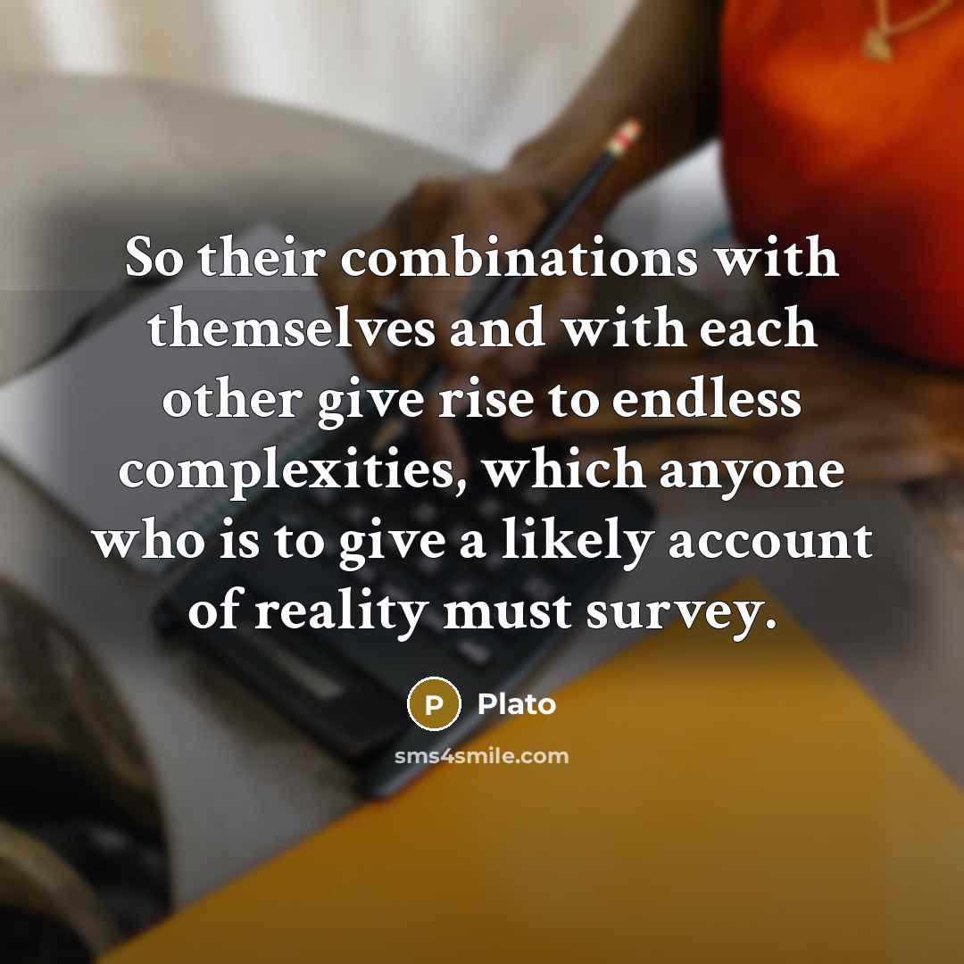 “So their combinations with themselves and with each other give…” quote by Plato
