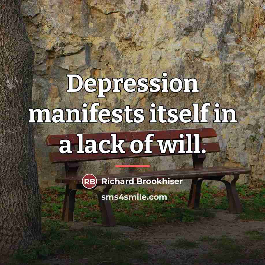 “Depression manifests itself in a lack of will.…” quote by Richard Brookhiser