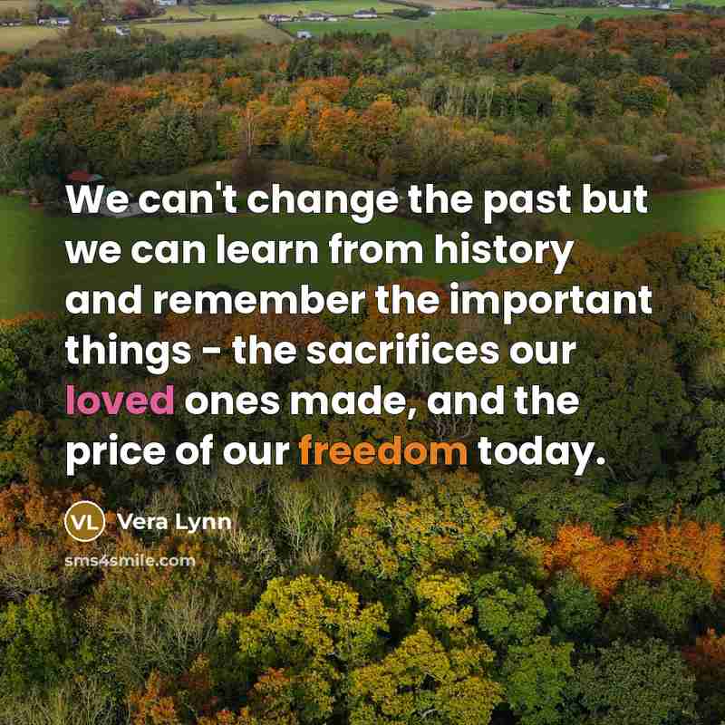 “We can't change the past but we can learn from…” quote by Vera Lynn