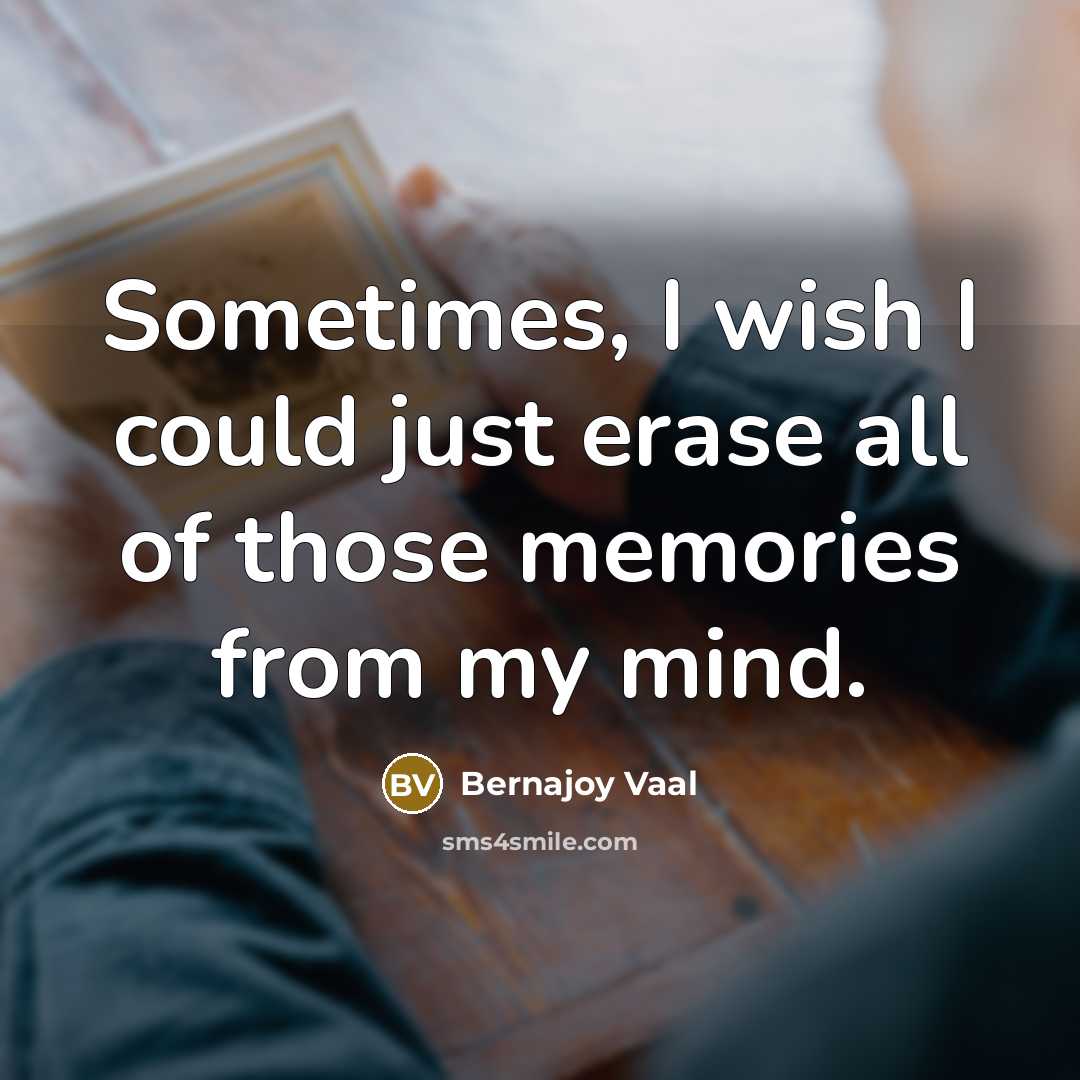 “Sometimes, I wish I could just erase all of those…” quote by Bernajoy Vaal