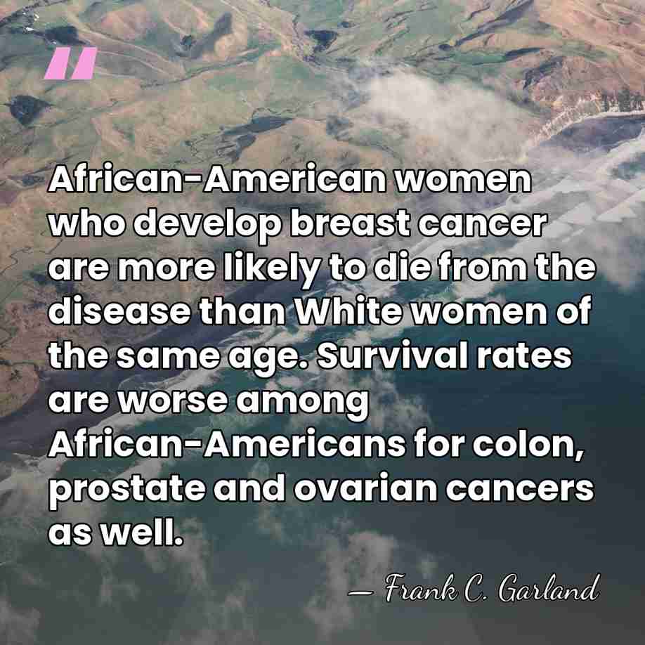African-American women who develop breast cancer are more likely to die from&hellip; - Frank C. Garland