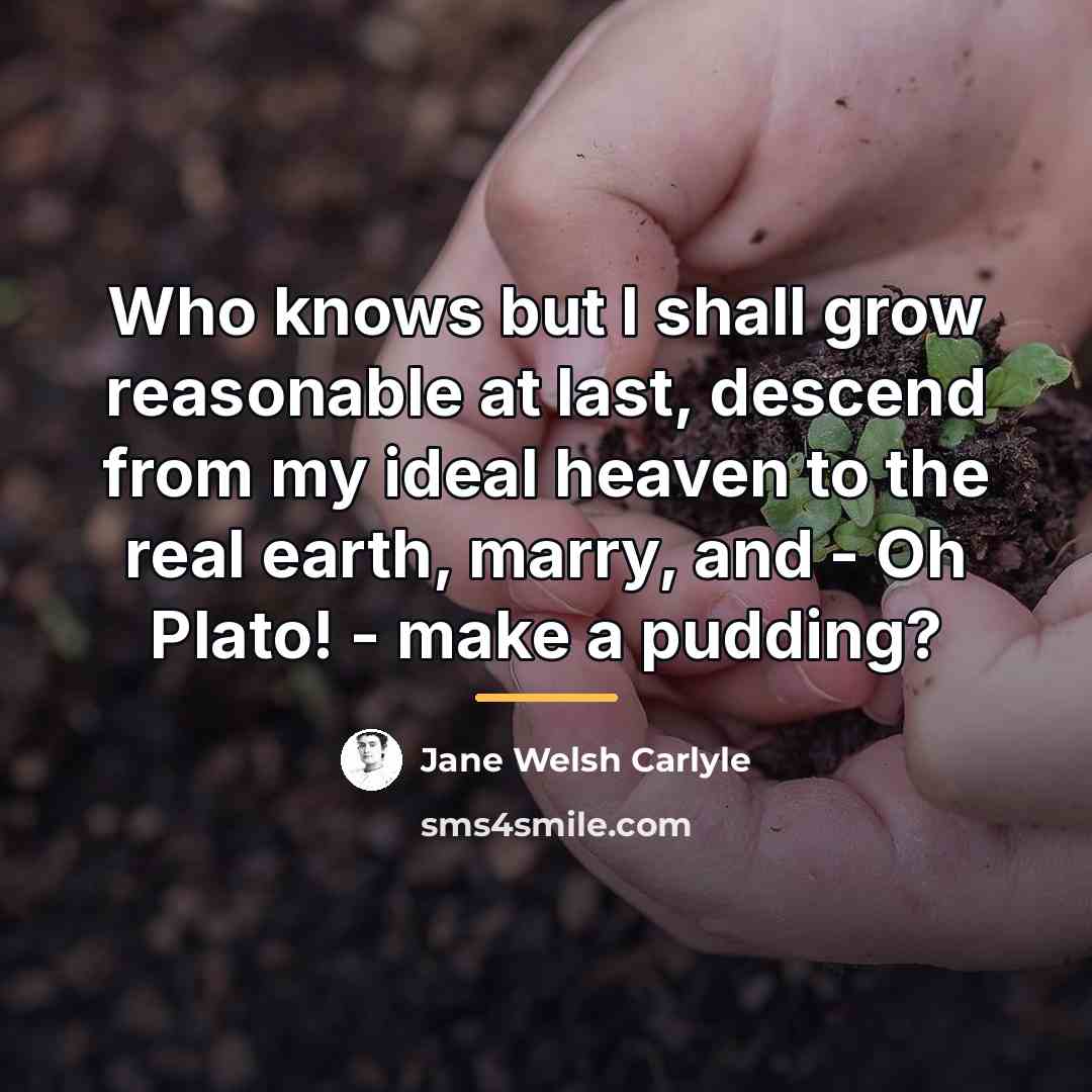 “Who knows but I shall grow reasonable at last, descend…” quote by Jane Welsh Carlyle