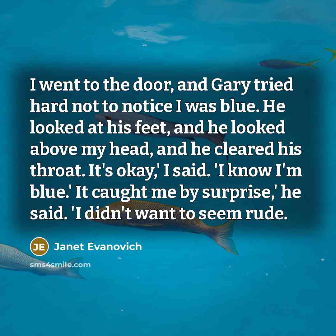 “I went to the door, and Gary tried hard not…” quote by Janet Evanovich