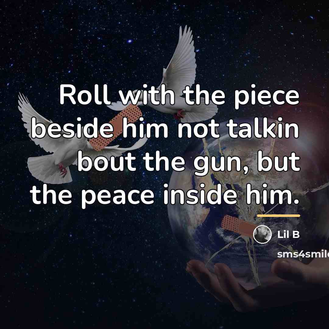 “Roll with the piece beside him not talkin bout the…” quote by Lil B