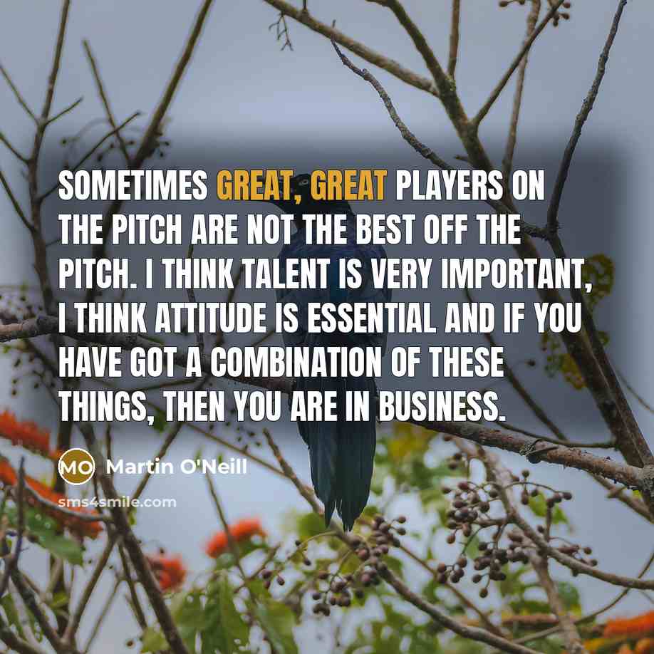 “Sometimes great, great players on the pitch are not the…” quote by Martin O'Neill