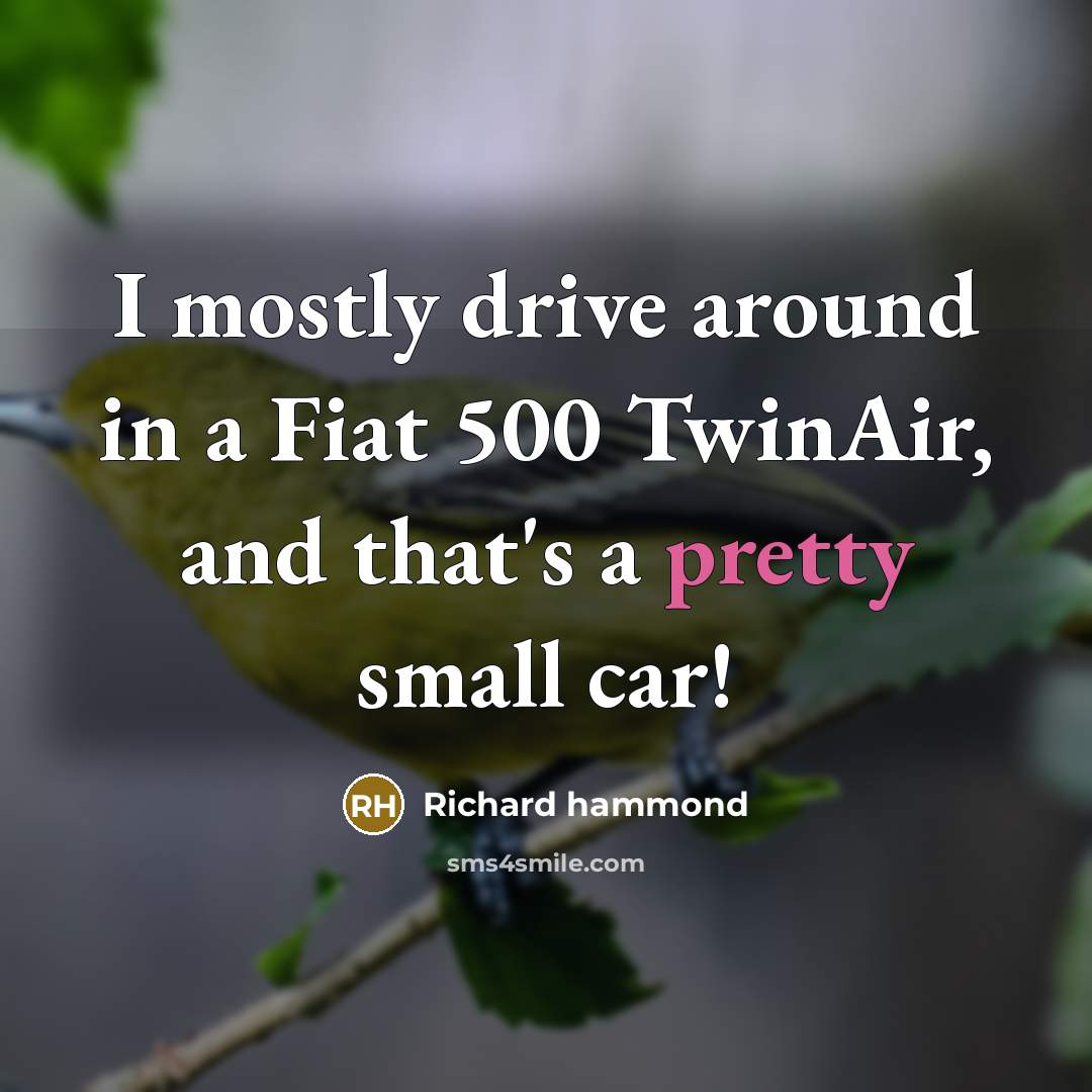 “I mostly drive around in a Fiat 500 TwinAir, and…” quote by Richard Hammond