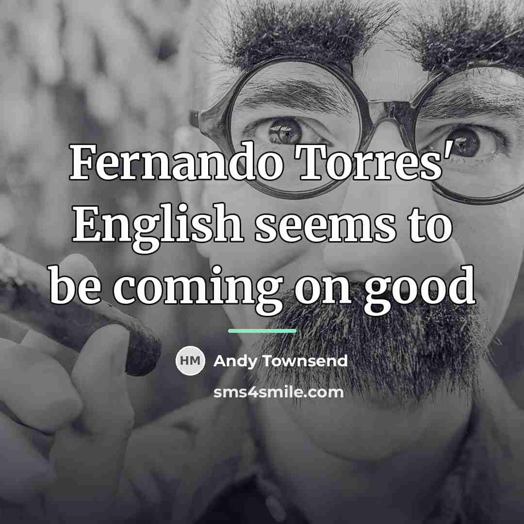 “Fernando Torres' English seems to be coming on good…” quote by Andy Townsend