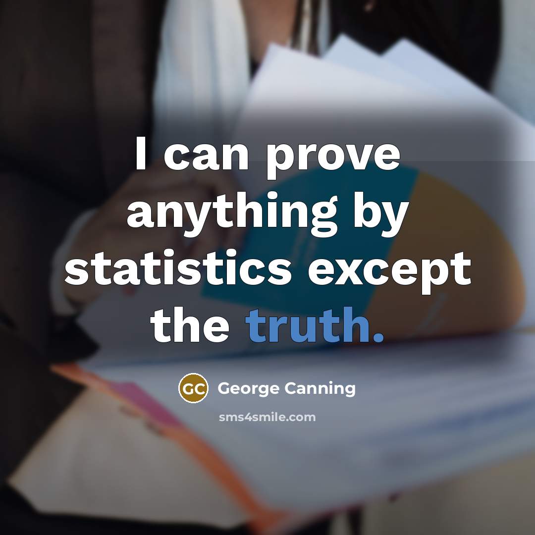 “I can prove anything by statistics except the truth.…” quote by George Canning