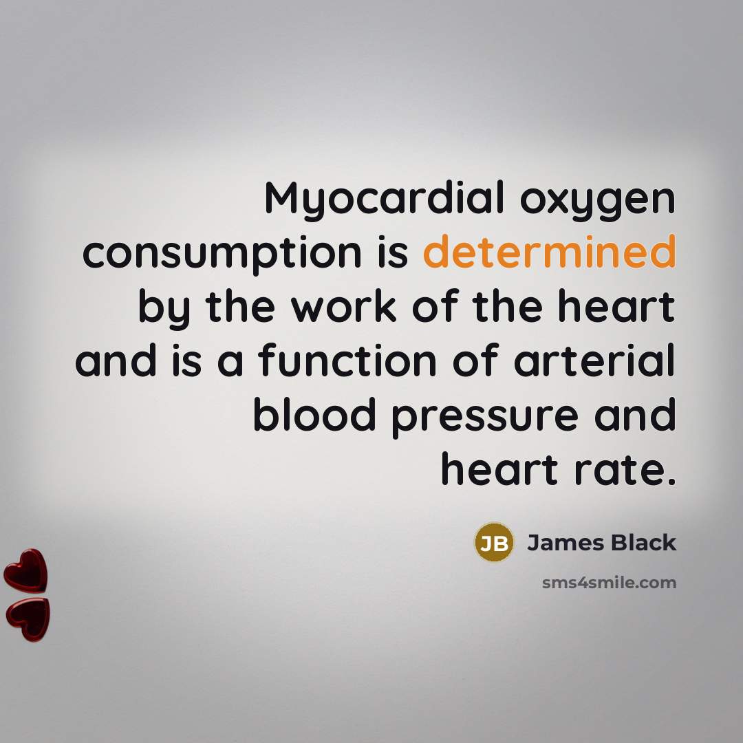 “Myocardial oxygen consumption is determined by the work of the…” quote by James Black