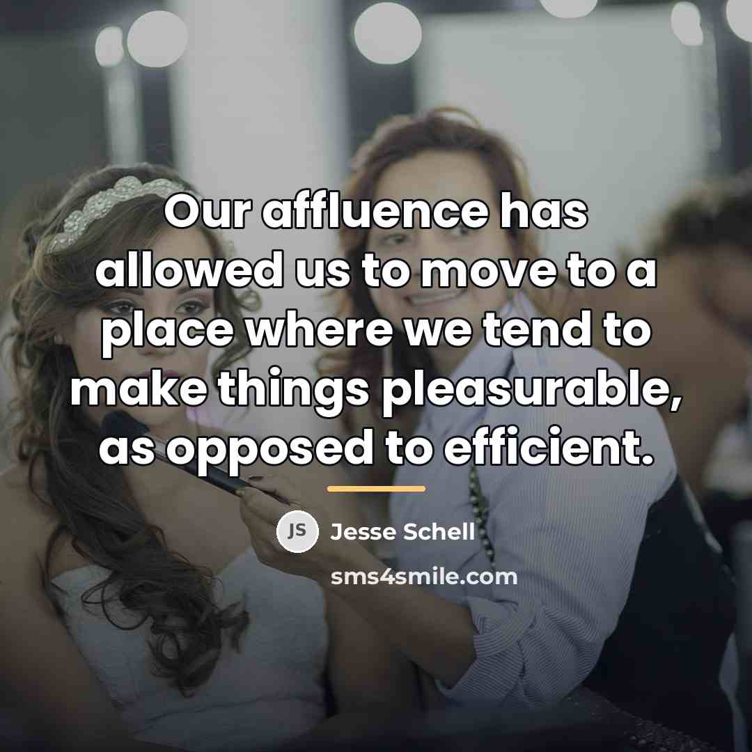 “Our affluence has allowed us to move to a place…” quote by Jesse Schell