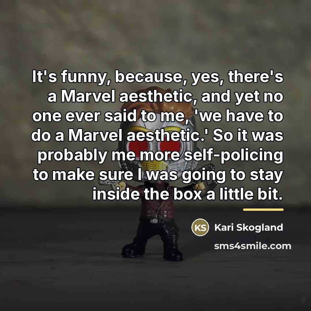“It's funny, because, yes, there's a Marvel aesthetic, and yet…” quote by Kari Skogland