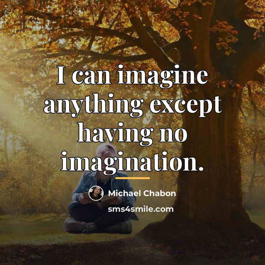 “I can imagine anything except having no imagination.…” quote by Michael Chabon