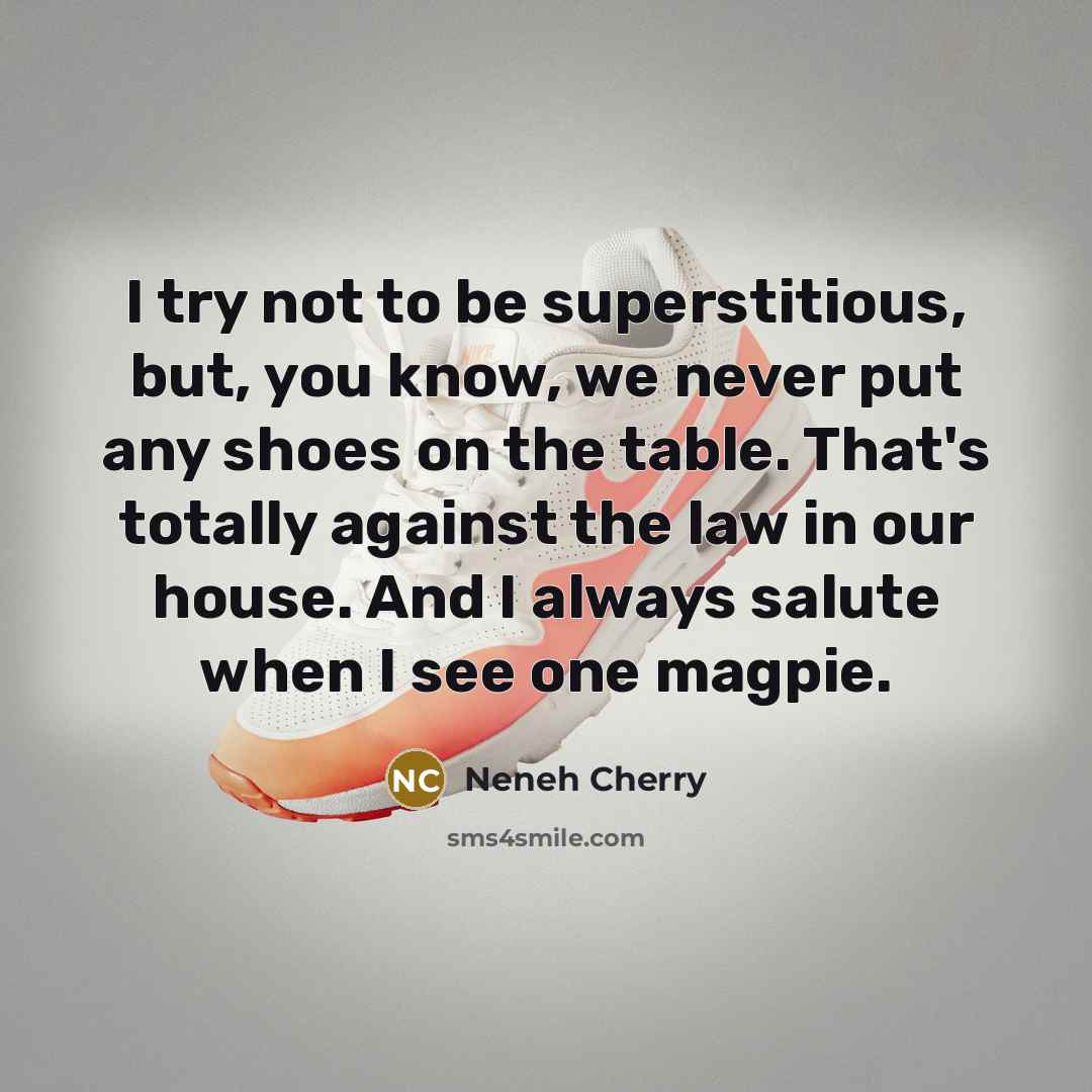 “I try not to be superstitious, but, you know, we…” quote by Neneh Cherry