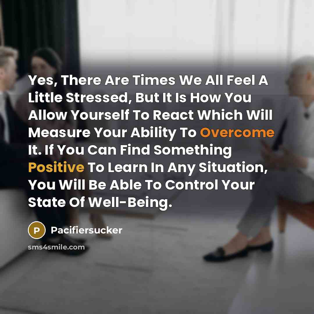 “Yes, There Are Times We All Feel A Little Stressed,…” quote by Pacifiersucker