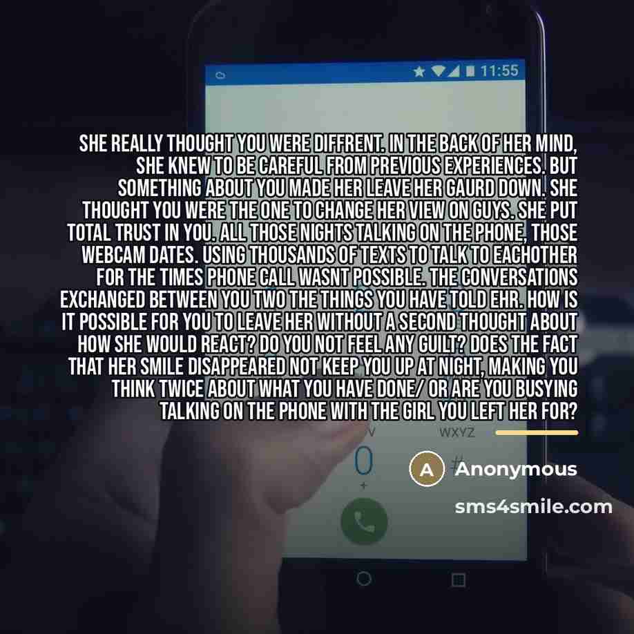 “She really thought you were diffrent. in the back of…” quote by Anonymous