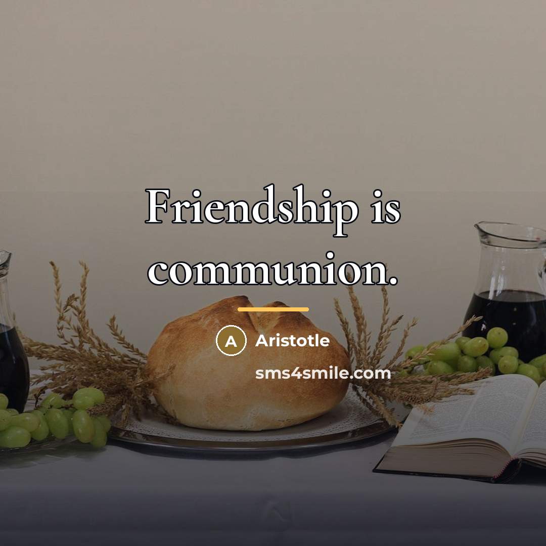 “Friendship is communion.…” quote by Aristotle