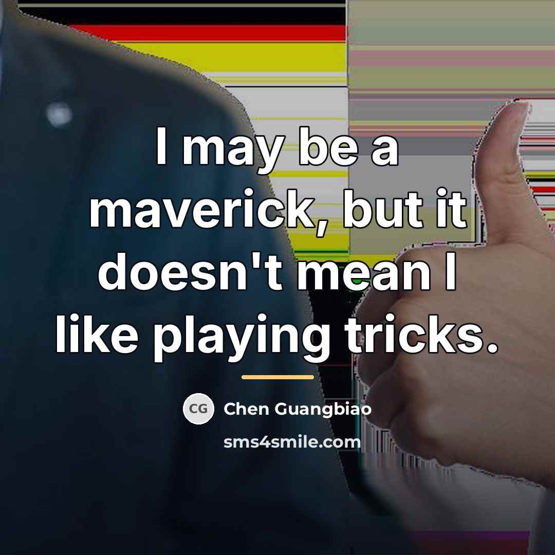 “I may be a maverick, but it doesn't mean I…” quote by Chen Guangbiao