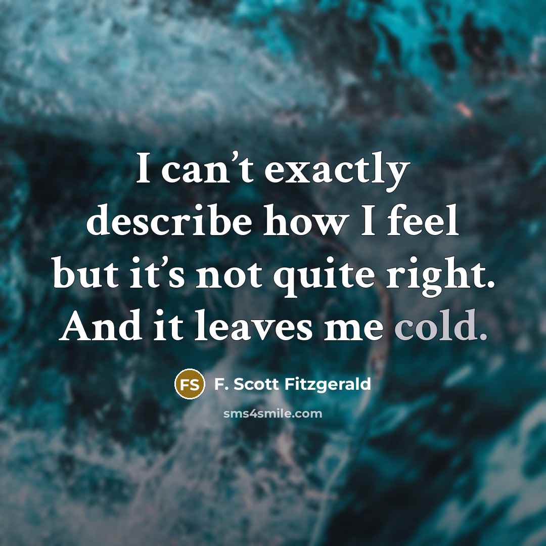 “I can’t exactly describe how I feel but it’s not…” quote by F. Scott Fitzgerald