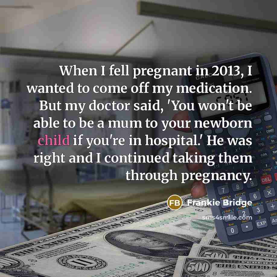 “When I fell pregnant in 2013, I wanted to come…” quote by Frankie Bridge