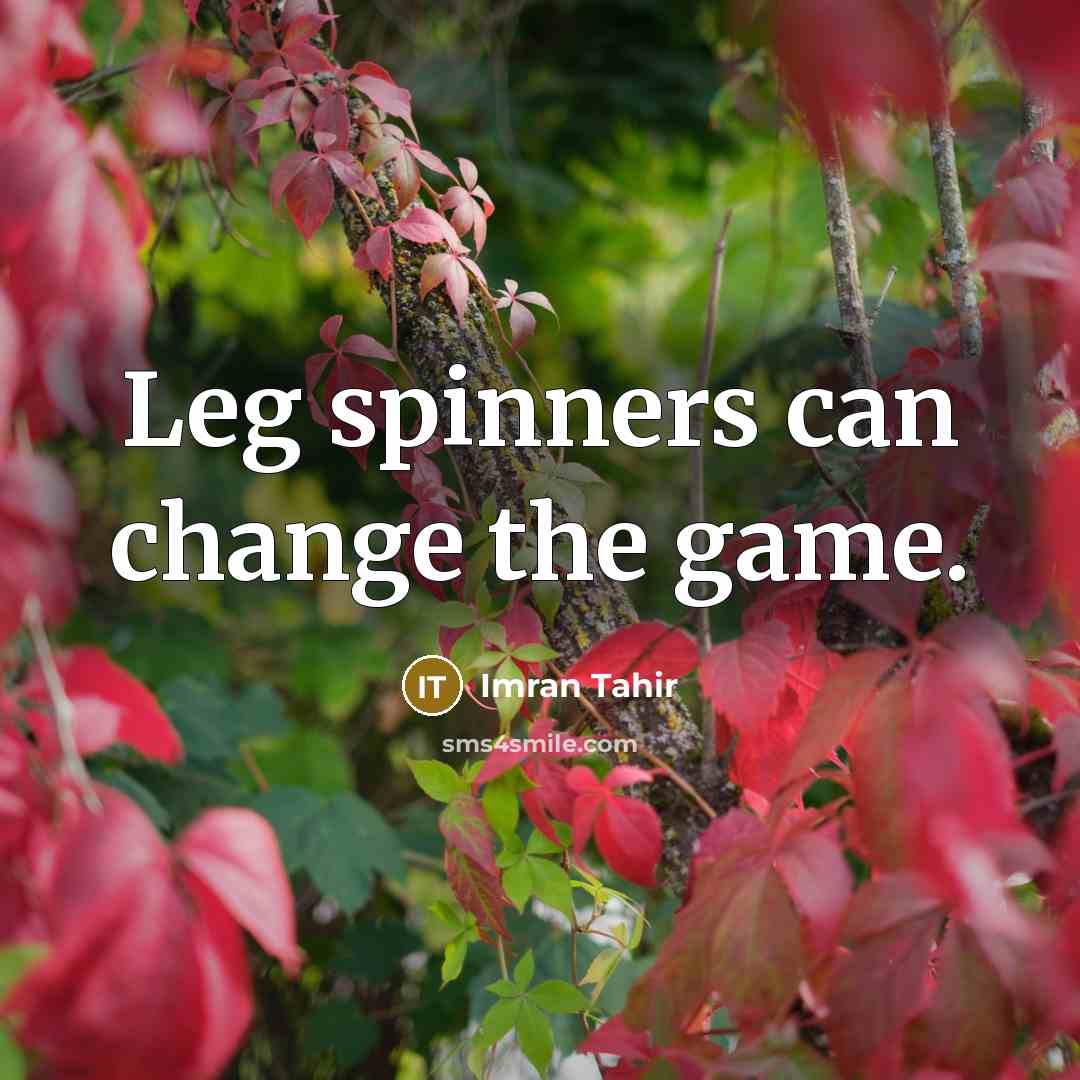 “Leg spinners can change the game.…” quote by Imran Tahir