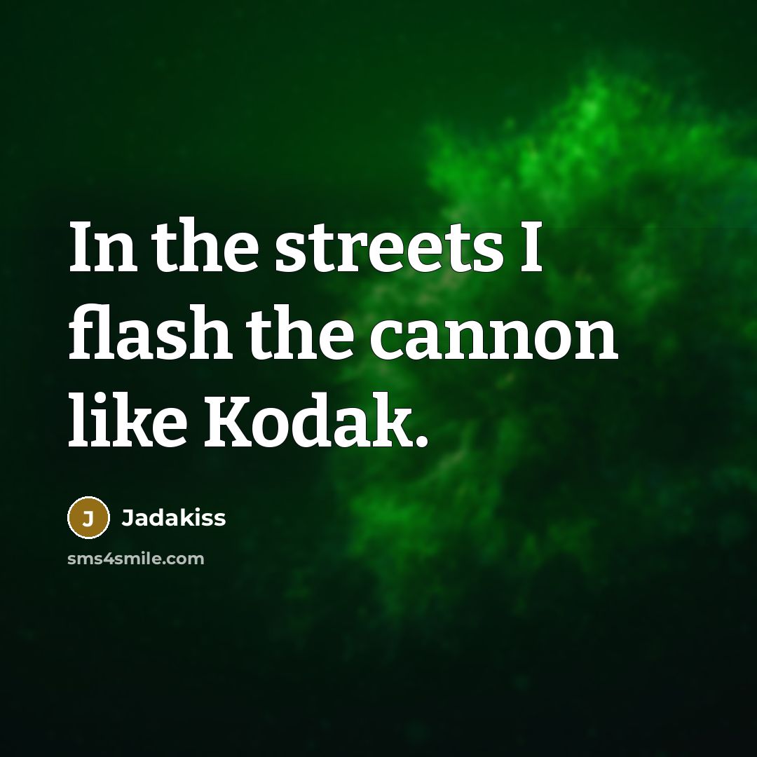 “In the streets I flash the cannon like Kodak.…” quote by Jadakiss