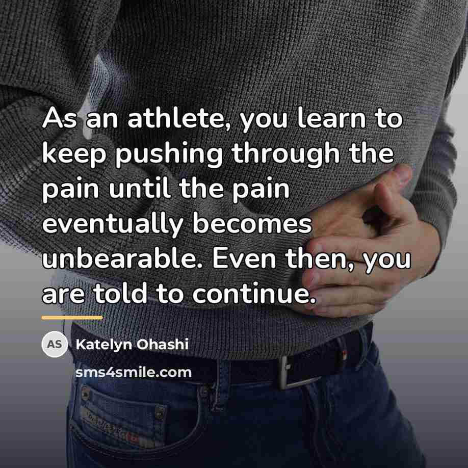 “As an athlete, you learn to keep pushing through the…” quote by Katelyn Ohashi