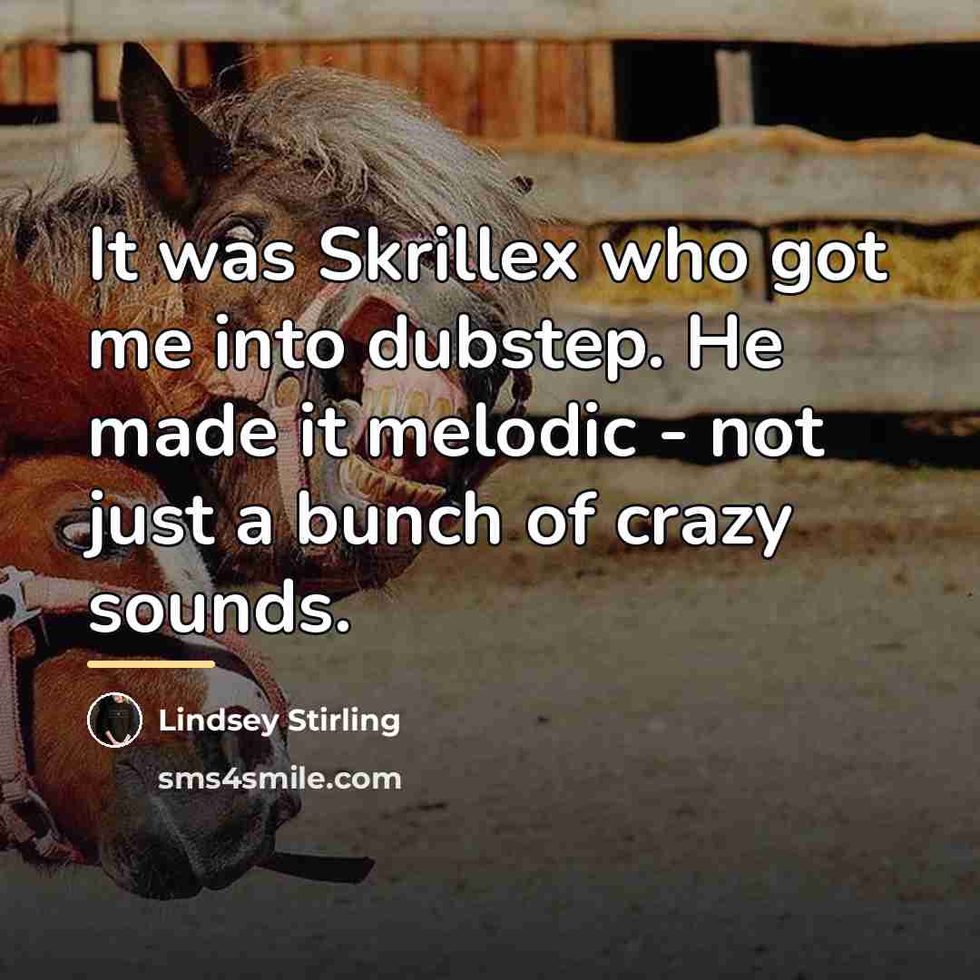 “It was Skrillex who got me into dubstep. He made…” quote by Lindsey Stirling