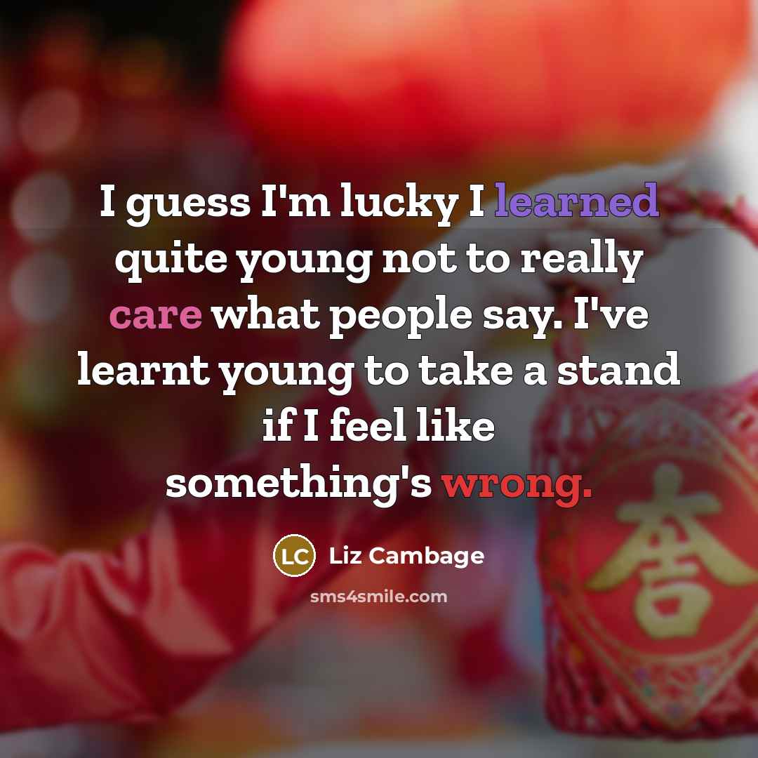 “I guess I'm lucky I learned quite young not to…” quote by Liz Cambage