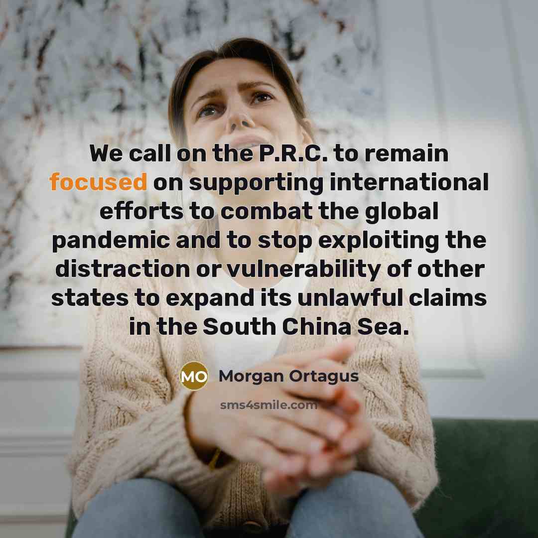 “We call on the P.R.C. to remain focused on supporting…” quote by Morgan Ortagus