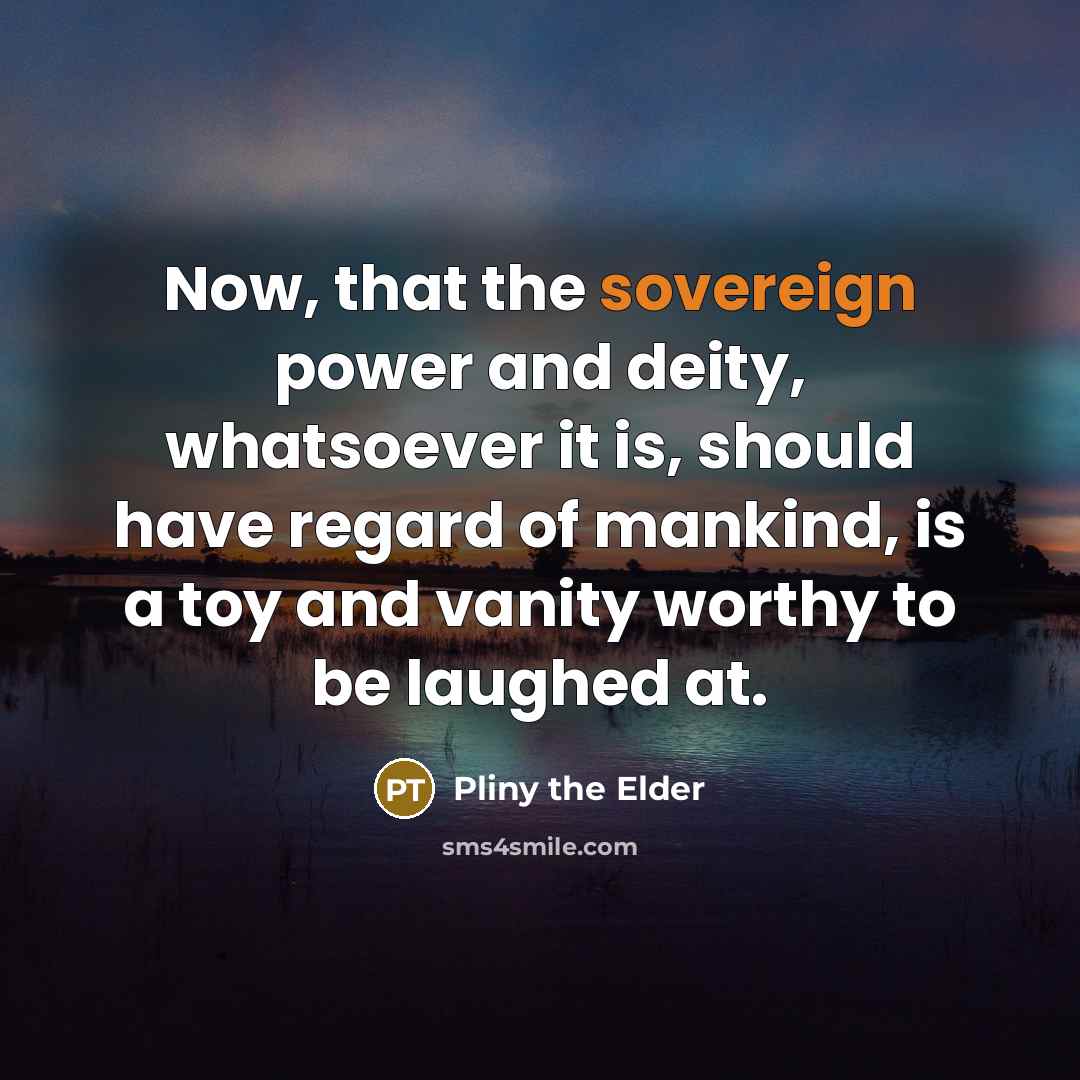 “Now, that the sovereign power and deity, whatsoever it is,…” quote by Pliny the Elder