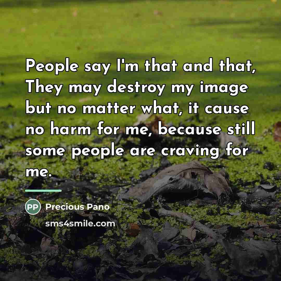 “People say I'm that and that, They may destroy my…” quote by Precious Pano