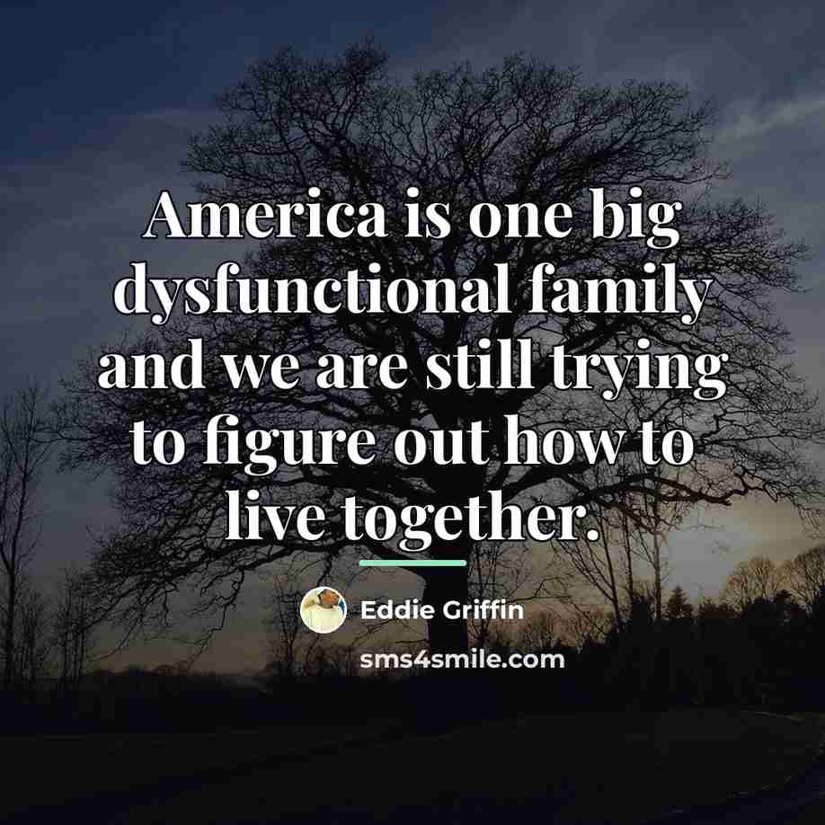 “America is one big dysfunctional family and we are still…” quote by Eddie Griffin