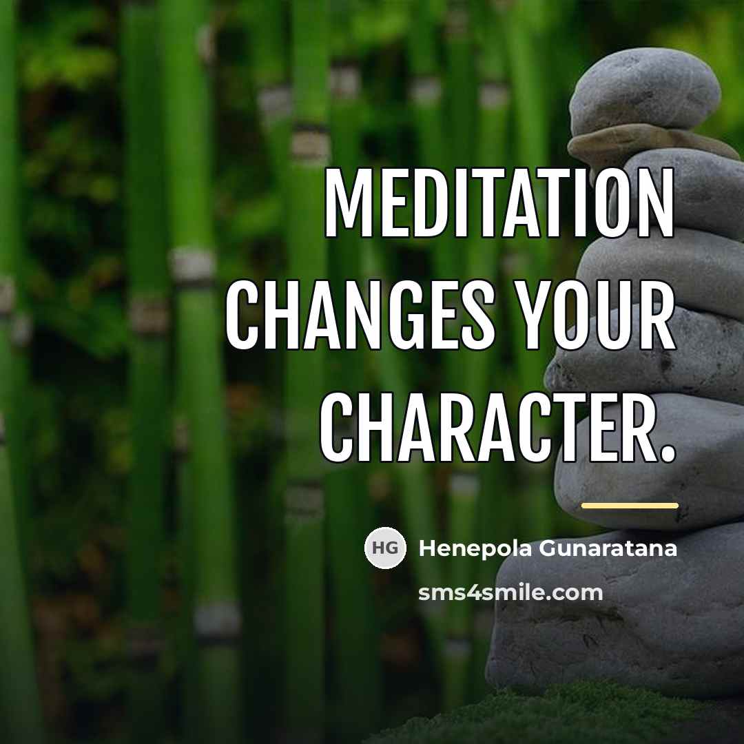 “Meditation changes your character.…” quote by Henepola Gunaratana