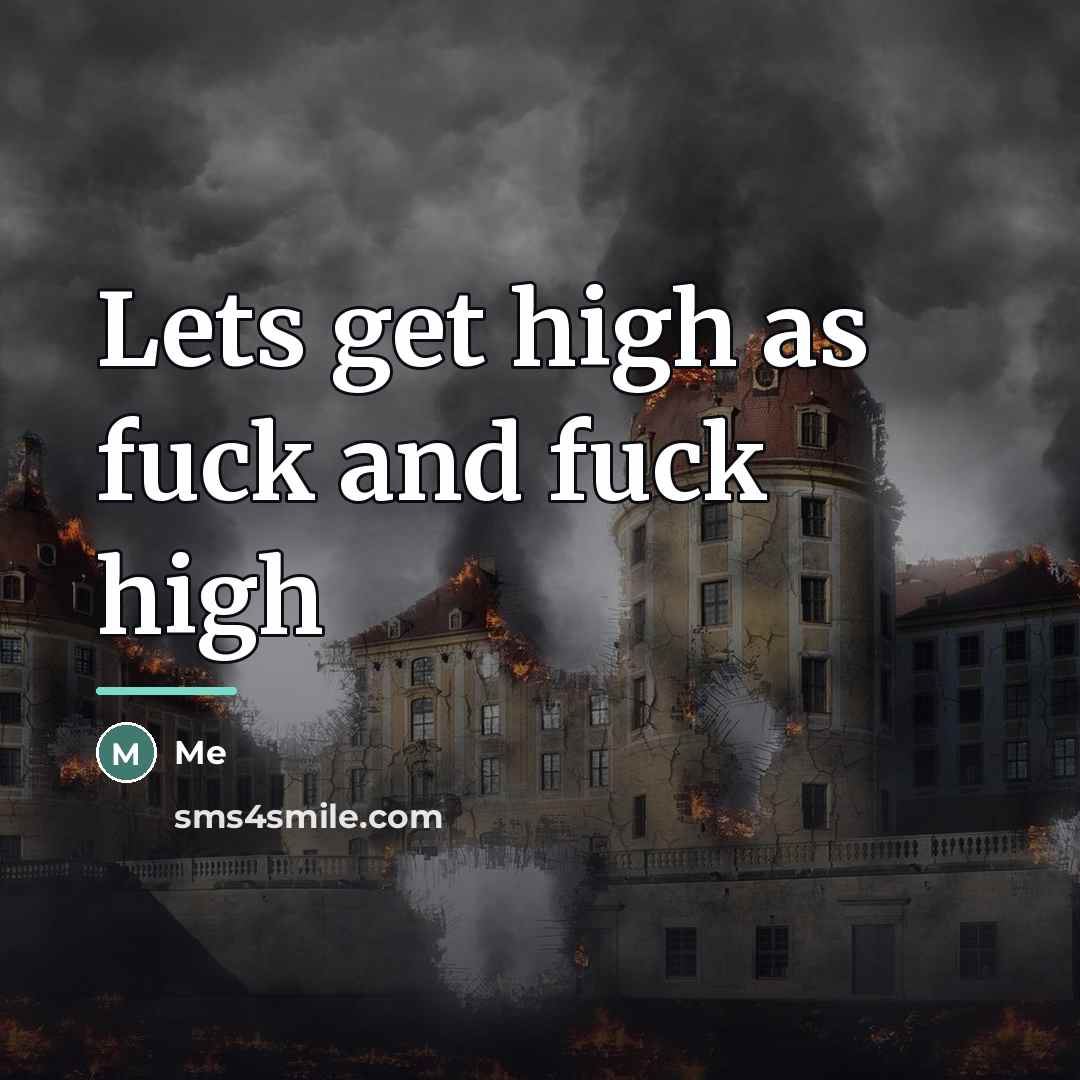 “Lets get high as fuck and fuck high…” quote by Me
