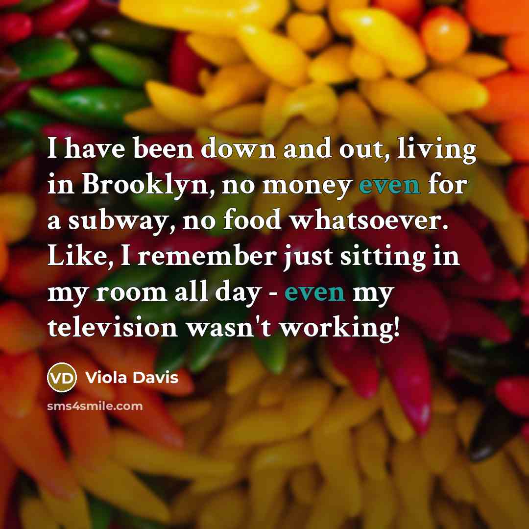 “I have been down and out, living in Brooklyn, no…” quote by Viola Davis