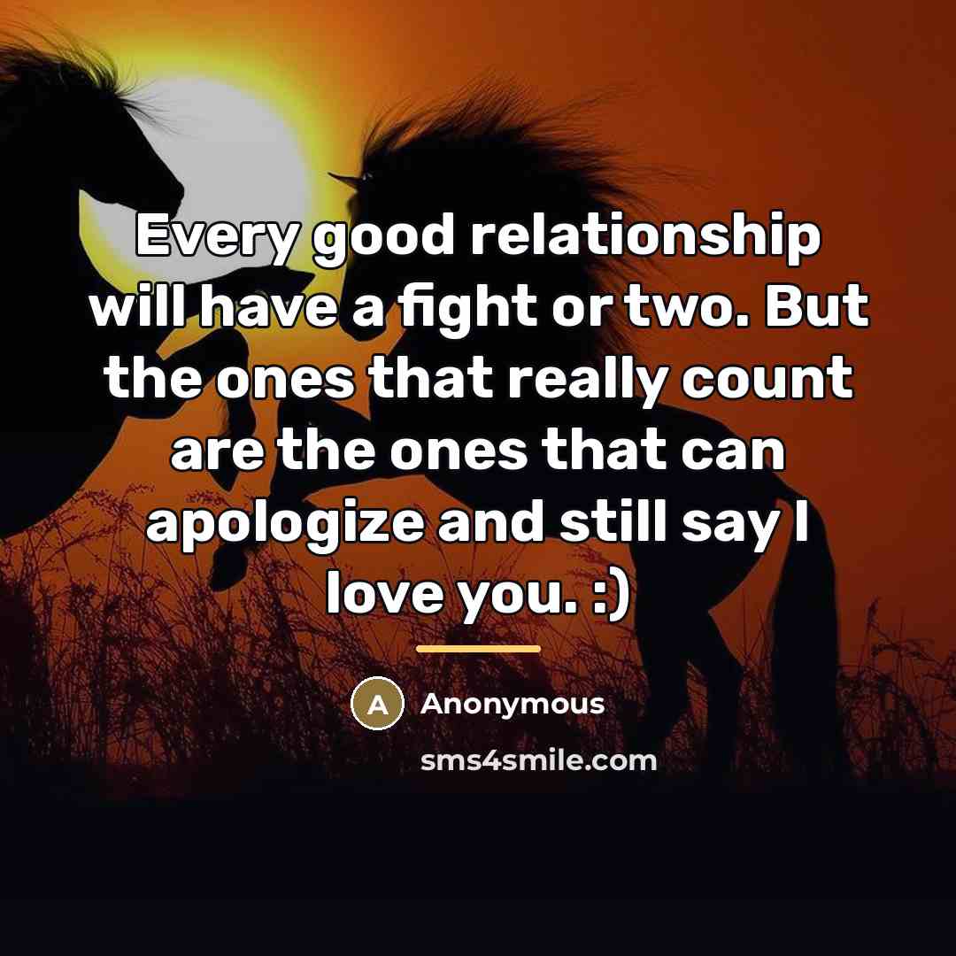 “Every good relationship will have a fight or two. But…” quote by Anonymous