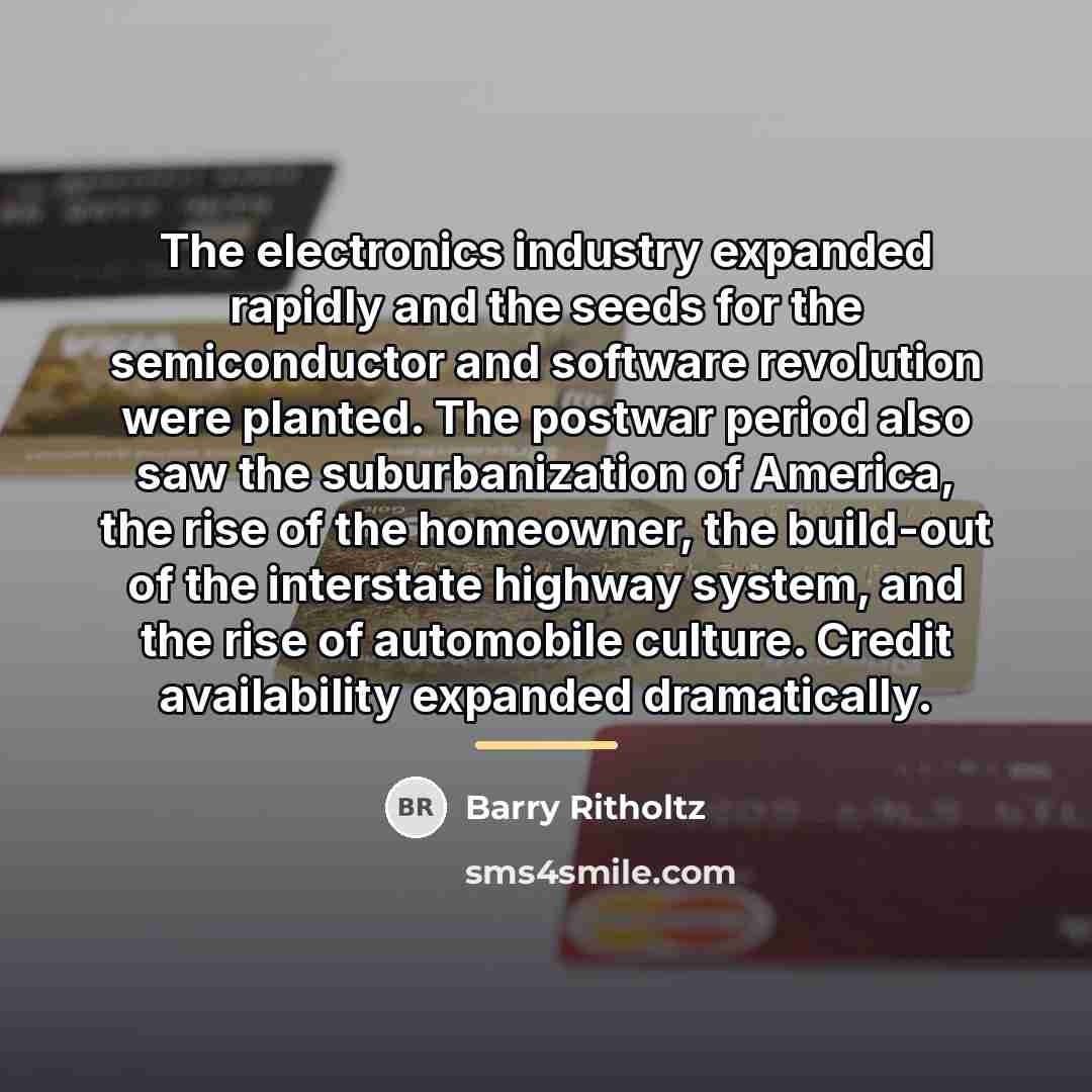 “The electronics industry expanded rapidly and the seeds for the…” quote by Barry Ritholtz