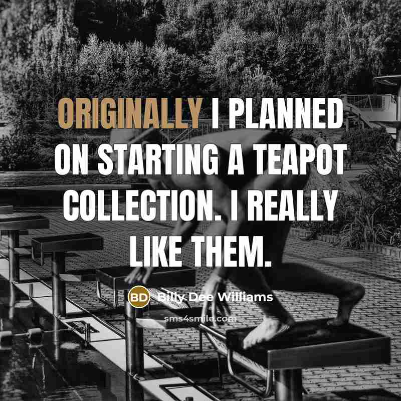 “Originally I planned on starting a teapot collection. I really like them.” quote by Billy Dee Williams