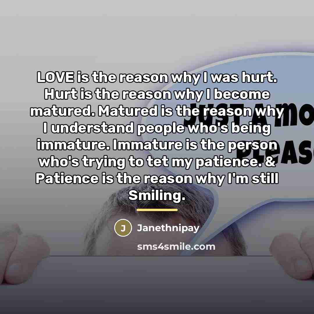 “LOVE is the reason why I was hurt. Hurt is…” quote by Janethnipay