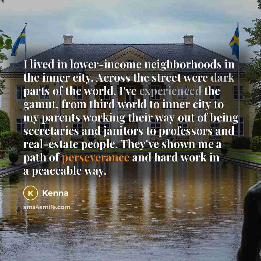 “I lived in lower-income neighborhoods in the inner city. Across…” quote by Kenna