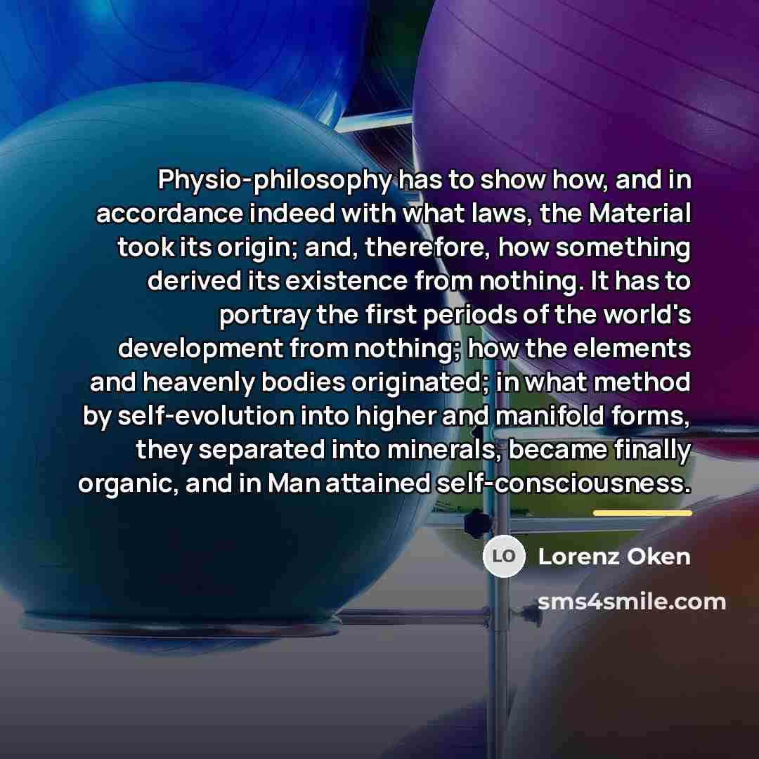 “Physio-philosophy has to show how, and in accordance indeed with…” quote by Lorenz Oken