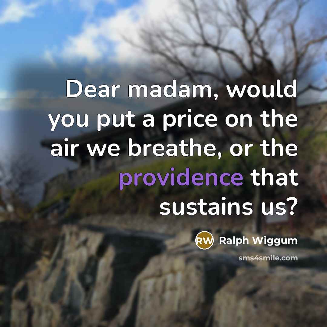 “Dear madam, would you put a price on the air…” quote by Ralph Wiggum