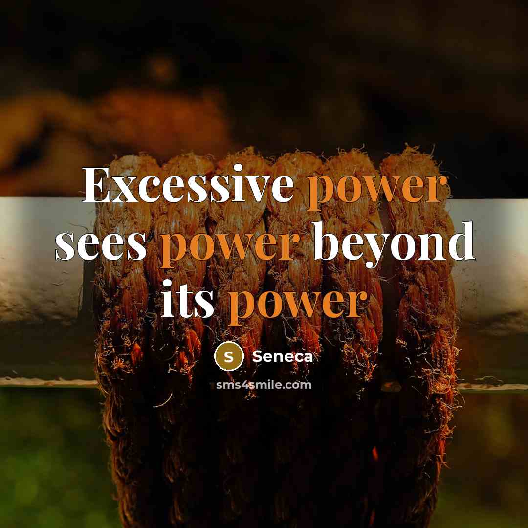 “Excessive power sees power beyond its power…” quote by Seneca