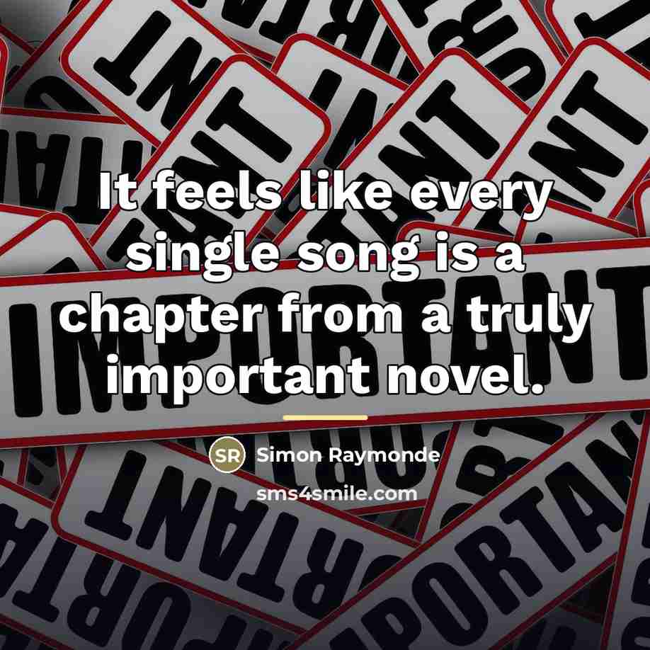 “It feels like every single song is a chapter from…” quote by Simon Raymonde