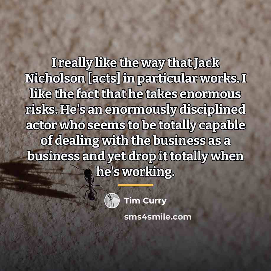 “I really like the way that Jack Nicholson [acts] in…” quote by Tim Curry